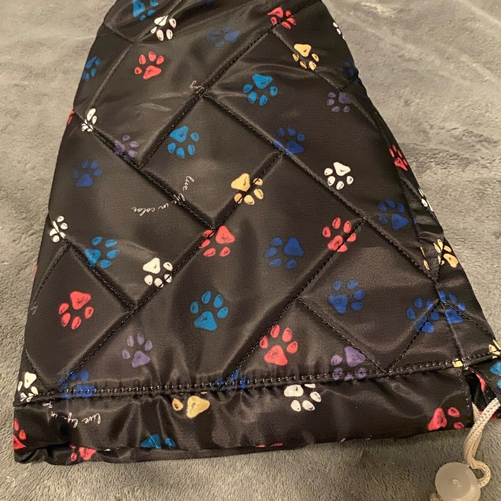 Lug Tumbler Cosmetic Bag Paws Black NWOT